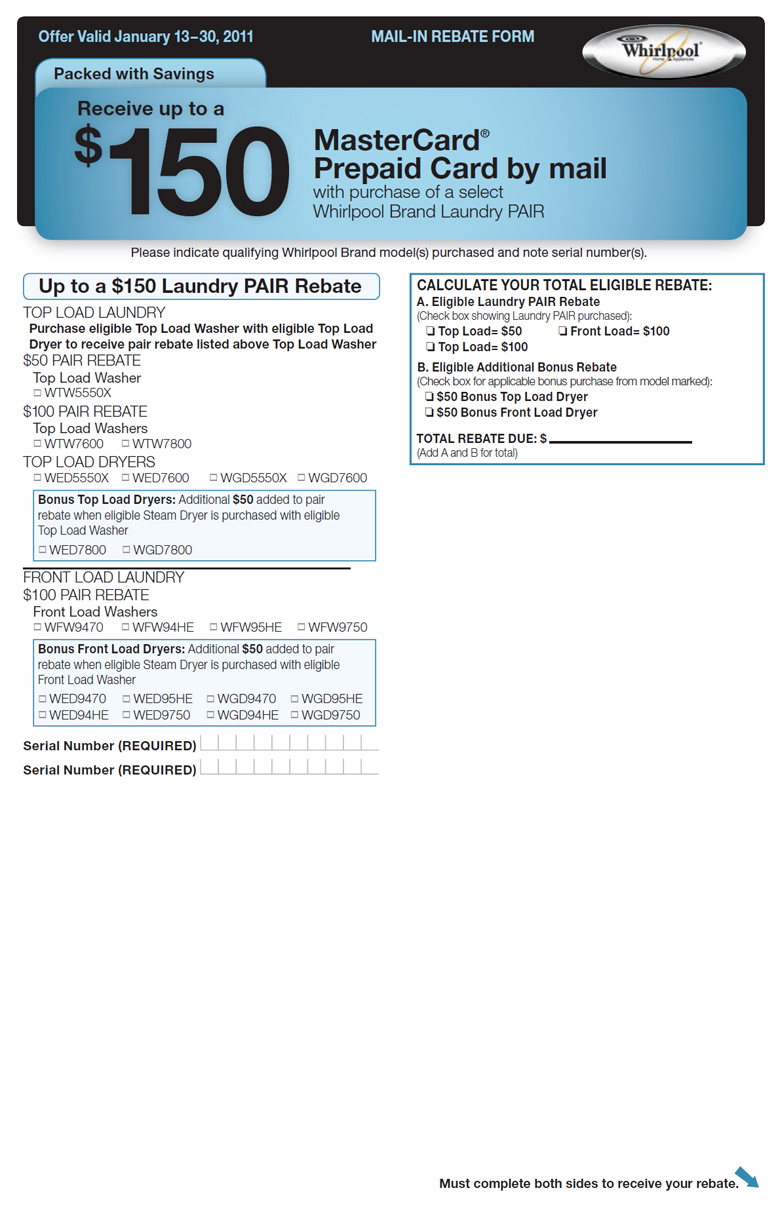 Whirlpool Rebate Form